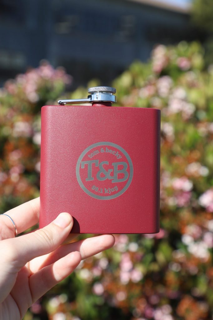 engraved flask