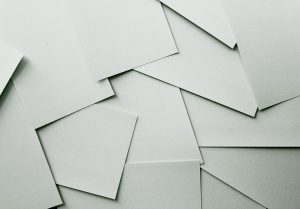 blank pieces of paper spread out